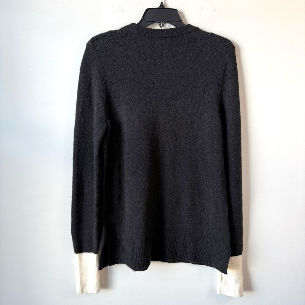 Madewell Fremont Merino Wool Alpaca Blend Sweater Black Colorblock L - Picture 7 of 9